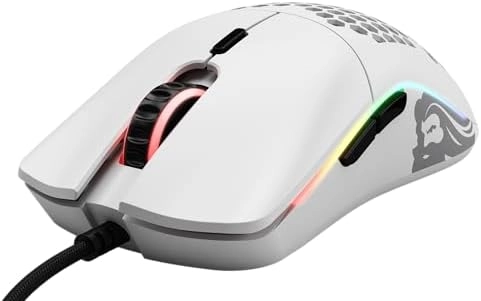 Glorious Gaming Model O Wired Gaming Mouse 67g Superlight Honeycomb Design, RGB, Pixart 3360 Sensor, Omron Switches, Ambidextrous - Matte White - Image 3