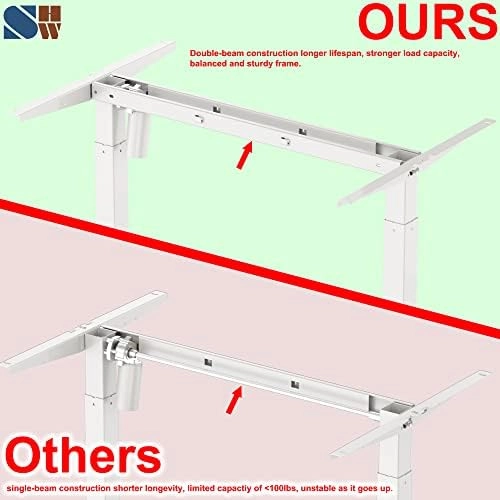 SHW 55-Inch Large Electric Height Adjustable Standing Desk, 55 x 28 Inches, Maple thumbnail-4
