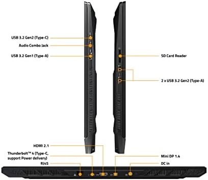 GIGABYTE AORUS 17: 17.3" Thin Bezel QHD 2560x1440 240Hz, NVIDIA GeForce RTX 4070 Laptop GPU 8GB GDDR6, Intel Core i7-13700H, 16GB DDR5 RAM, 1TB SSD, Win11 Home (AORUS 17 BSF-73US654SH),Black thumbnail-9