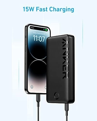 Anker Portable Charger, 20,000mAh Power Bank, Battery Pack with 2-Port, 15W High-Speed Charging for iPhone 15/15 Plus/15 Pro/15 Pro Max, 14/13/12 Series, Samsung Galaxy, and More (Black) - Image 4