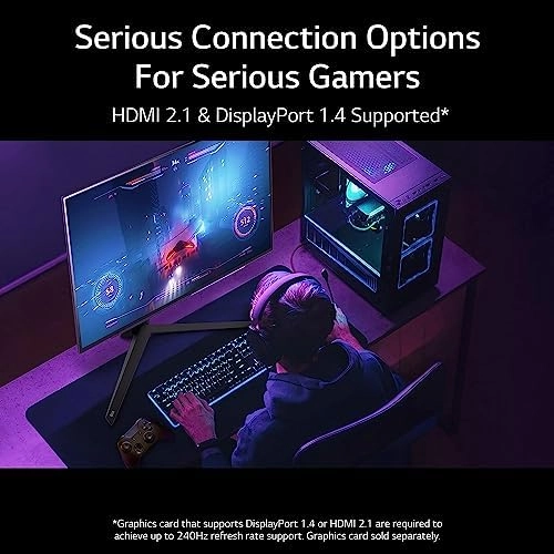 LG 27" Ultragear™ OLED QHD Gaming Monitor with 240Hz .03ms GtG & nVIDIA® G-SYNC® Compatible,Black thumbnail-9