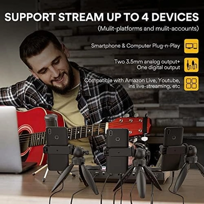 MAONO Podcast Equipment Bundle Audio mixer All-in-One Podcast Production Studio with 3.5mm Microphone for Live Streaming, Podcast Recording, PC, Smartphone, DJ MaonoCaster Lite (AU-AM200-S1) - Image 6