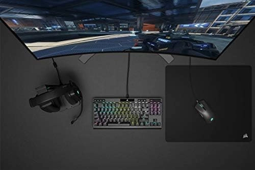 CORSAIR K70 RGB TKL – CHAMPION SERIES Tenkeyless Mechanical Gaming Keyboard - CHERRY MX SPEED Keyswitches - Durable Aluminum Frame - Per-Key RGB LED Backlighting - Detachable USB Type-C Cable, Black - Image 10