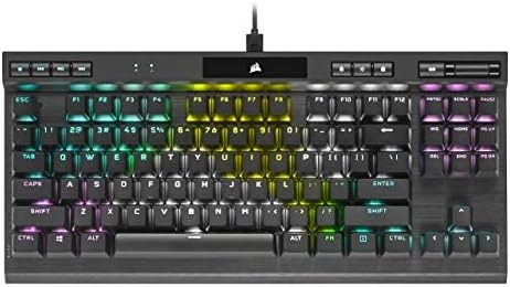 CORSAIR K70 RGB TKL – CHAMPION SERIES Tenkeyless Mechanical Gaming Keyboard - CHERRY MX SPEED Keyswitches - Durable Aluminum Frame - Per-Key RGB LED Backlighting - Detachable USB Type-C Cable, Black