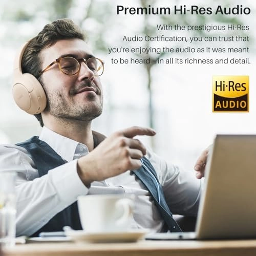 TOZO HT2 Hybrid Active Noise Cancelling Headphones, Wireless Over Ear Bluetooth Headphones, 60H Playtime, Hi-Res Audio Custom EQ via App Deep Bass Comfort Fit Ear Cups, for Home Office Travel Khaki thumbnail-1