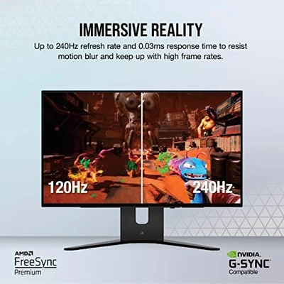 Corsair XENEON 27QHD240 27-Inch OLED Gaming Monitor - 2560 x 1440, 240Hz, 0.03ms, NVIDIA G-SYNC Compatible, AMD FreeSync™ Premium, DisplayHDR10, HDMI 2.1, DisplayPort 1.4, USB-C 3.1 - Black - Image 4