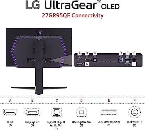 LG 27" Ultragear™ OLED QHD Gaming Monitor with 240Hz .03ms GtG & nVIDIA® G-SYNC® Compatible,Black thumbnail-4