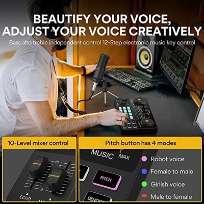 MAONO Podcast Equipment Bundle Audio mixer All-in-One Podcast Production Studio with 3.5mm Microphone for Live Streaming, Podcast Recording, PC, Smartphone, DJ MaonoCaster Lite (AU-AM200-S1) - Image 8