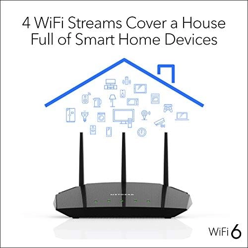 NETGEAR 4-Stream WiFi 6 Router (R6700AX) – AX1800 Wireless Speed (Up to 1.8 Gbps) | Coverage up to 1,500 sq. ft., 20 devices thumbnail-2