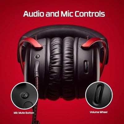 HyperX Cloud III – Wired Gaming Headset, PC, PS5, Xbox Series X|S, Angled 53mm Drivers, DTS Spatial Audio, Memory Foam, Durable Frame, Ultra-Clear 10mm Mic, USB-C, USB-A, 3.5mm – Black/Red - Image 9