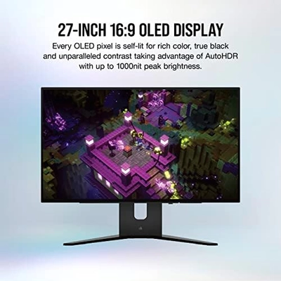 Corsair XENEON 27QHD240 27-Inch OLED Gaming Monitor - 2560 x 1440, 240Hz, 0.03ms, NVIDIA G-SYNC Compatible, AMD FreeSync™ Premium, DisplayHDR10, HDMI 2.1, DisplayPort 1.4, USB-C 3.1 - Black - Image 3