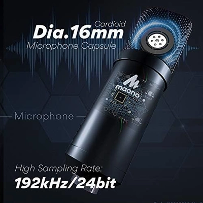 MAONO Microphone with Studio Headphone Set 192kHz/24bit Vocal Condenser Cardioid Podcast Mic Compatible with Mac and Windows, YouTube, Gaming, Live Streaming, Voice-Over (AU-A04H) - Image 2