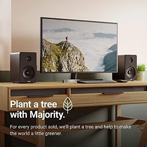 Majority D40 Active Bookshelf Speakers | Powered Stereo Studio Speakers | Powerful Amplified 2.0 Channel Sound | Bluetooth, Optical, RCA, USB & Aux Playback | Digital Controls | HiFi Speakers thumbnail-6