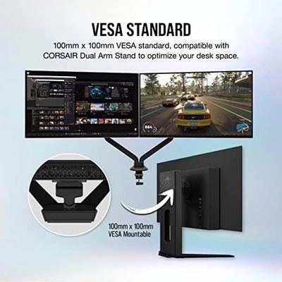 Corsair XENEON 27QHD240 27-Inch OLED Gaming Monitor - 2560 x 1440, 240Hz, 0.03ms, NVIDIA G-SYNC Compatible, AMD FreeSync™ Premium, DisplayHDR10, HDMI 2.1, DisplayPort 1.4, USB-C 3.1 - Black - Image 9