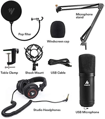 MAONO Microphone with Studio Headphone Set 192kHz/24bit Vocal Condenser Cardioid Podcast Mic Compatible with Mac and Windows, YouTube, Gaming, Live Streaming, Voice-Over (AU-A04H) - Image 9