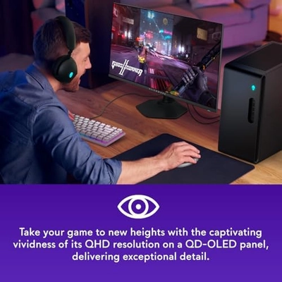 Alienware AW2725DF OLED Gaming Monitor - 26.7-inch Quantom-Dot WQHD (2560x1440) 360Hz 0.03Ms Display, AMD FreeSync Premium Pro, HDMI/DP/USB 3.2 Gen1, Height/Tilt/Swivel/Pivot Adjustability - Black - Image 5