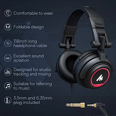 MAONO Microphone with Studio Headphone Set 192kHz/24bit Vocal Condenser Cardioid Podcast Mic Compatible with Mac and Windows, YouTube, Gaming, Live Streaming, Voice-Over (AU-A04H) - Image 4