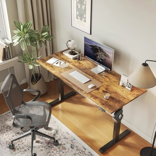 Agilestic Electric Standing Desk, 48 x 24 Inches Height Adjustable Desk, Sit Stand up Desk for Work Office Home, Ergonomic Rising Computer Table with Memory Preset, Rustic Brown thumbnail-3