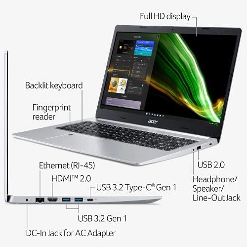Acer Aspire 5 A515-46-R3UB | 15.6" Full HD IPS Display | AMD Ryzen 3 3350U Quad-Core Mobile Processor | 4GB DDR4 | 128GB NVMe SSD | WiFi 6 | Backlit KB | FPR | Amazon Alexa | Windows 11 Home in S mode thumbnail-4
