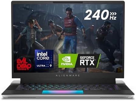 Alienware X16 R2 Gaming Laptop - 16-inch QHD+ 240Hz 3ms Display, Intel Core Ultra 9-185H, 32GB LPDDR5X RAM, 1TB SSD, NVIDIA GeForce RTX 4080 12GB GDDR6, Windows 11 Home, Onsite Service - Lunar Silver