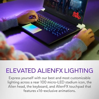 Alienware X16 R2 Gaming Laptop - 16-inch QHD+ 240Hz 3ms Display, Intel Core Ultra 9-185H, 32GB LPDDR5X RAM, 1TB SSD, NVIDIA GeForce RTX 4080 12GB GDDR6, Windows 11 Home, Onsite Service - Lunar Silver - Image 2