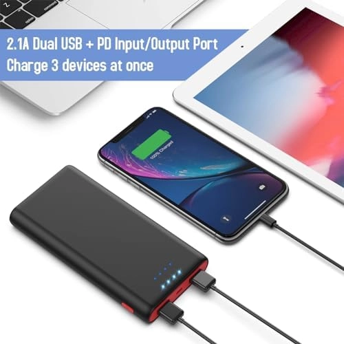 Portable Charger Power Bank 25800mAh,Ultra-High Capacity PD3.0 Fast Phone Charging with Newest Intelligent Controlling IC,3 USB Port External Cell Phone Battery Pack Compatible with iPhone,Android etc thumbnail-5