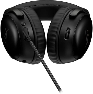 HyperX Cloud III – Wired Gaming Headset, PC, PS5, Xbox Series X|S, Angled 53mm Drivers, DTS Spatial Audio, Memory Foam, Durable Frame, Ultra-Clear 10mm Mic, USB-C, USB-A, 3.5mm – Black/Red - Image 2